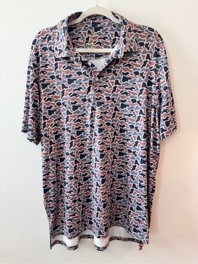 Meripex Apparel River Camo Men's Polo Shirt Size Large